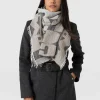 Online Saint and Sofia Abstract Rock Scarf - Black/Cream