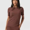 Online Saint and Sofia Adaline Tee - Maroon Rib