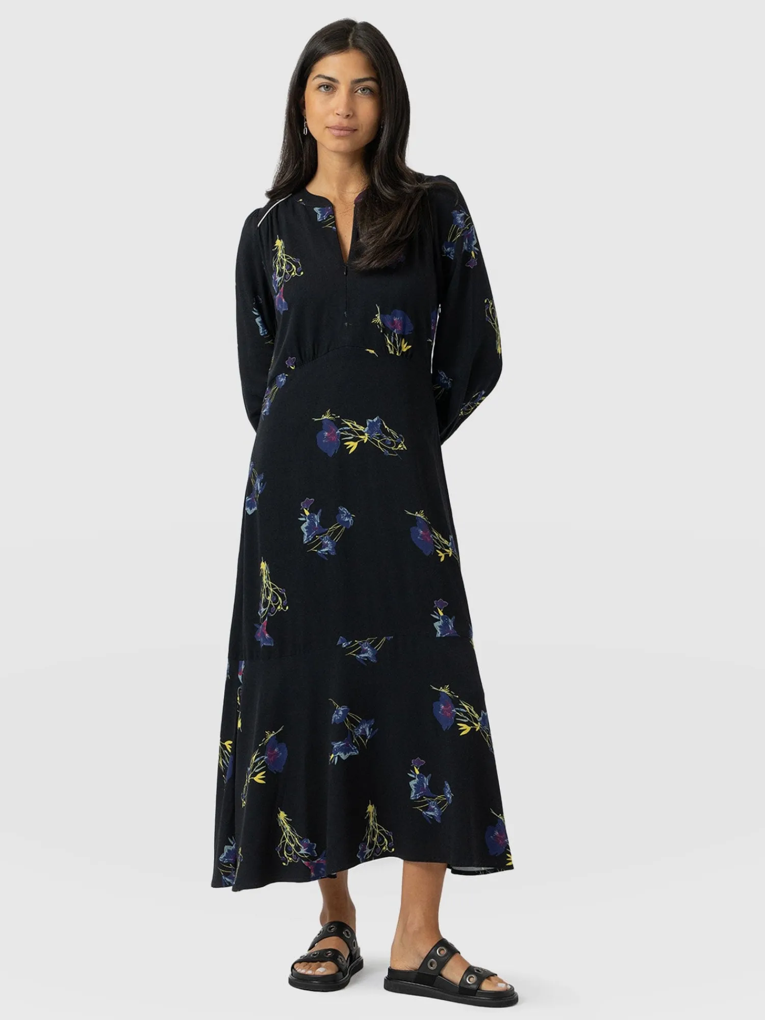Outlet Saint and Sofia Adaline Zip Up Dress - Blue Lily Gardens