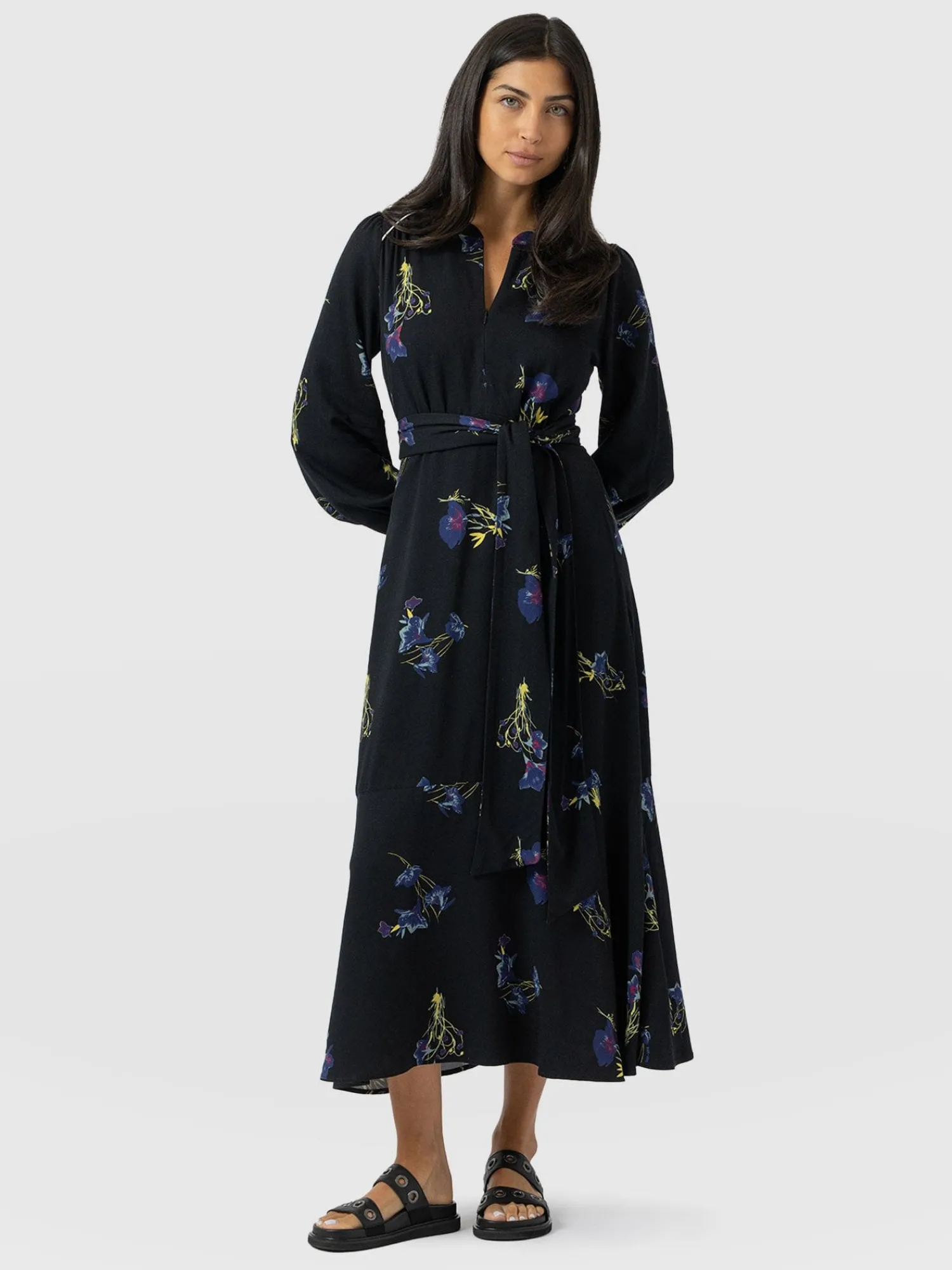 Outlet Saint and Sofia Adaline Zip Up Dress - Blue Lily Gardens
