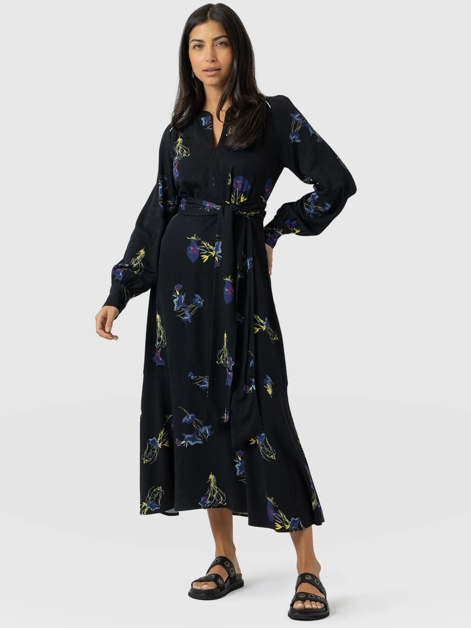 Outlet Saint and Sofia Adaline Zip Up Dress - Blue Lily Gardens