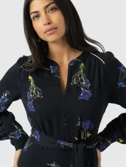 Outlet Saint and Sofia Adaline Zip Up Dress - Blue Lily Gardens