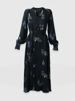 Outlet Saint and Sofia Adaline Zip Up Dress - Blue Lily Gardens