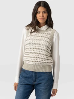 Clearance Saint and Sofia Adler Sleeveless Knit - Beige