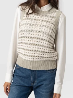 Clearance Saint and Sofia Adler Sleeveless Knit - Beige