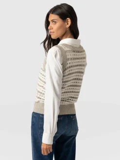 Clearance Saint and Sofia Adler Sleeveless Knit - Beige