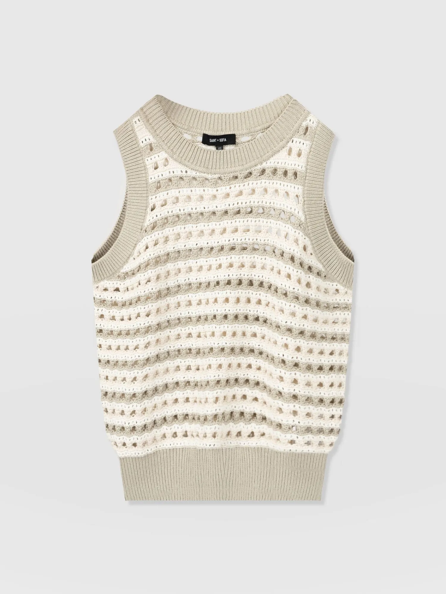 Clearance Saint and Sofia Adler Sleeveless Knit - Beige