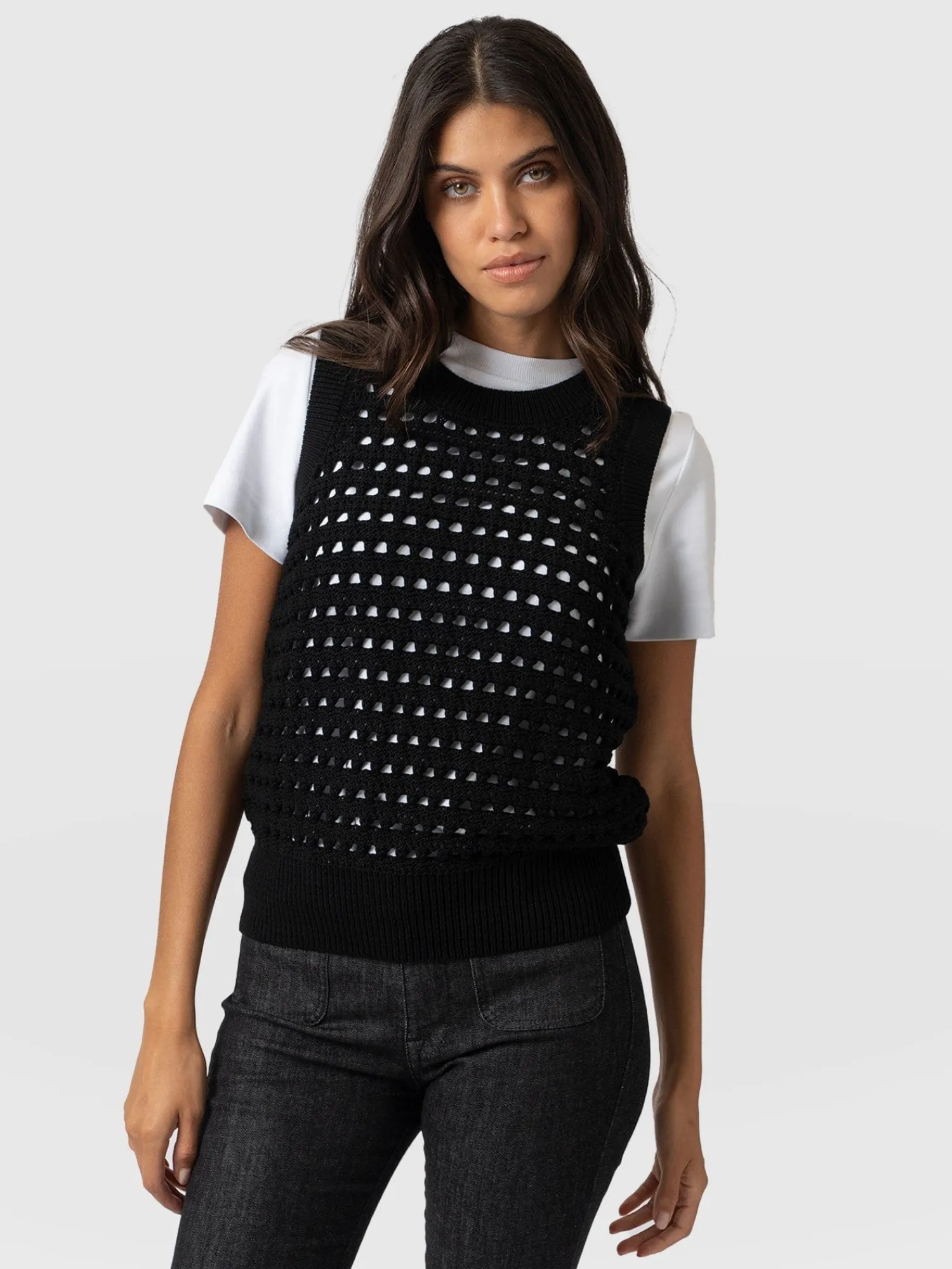 Discount Saint and Sofia Adler Sleeveless Knit - Black