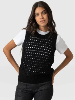 Discount Saint and Sofia Adler Sleeveless Knit - Black