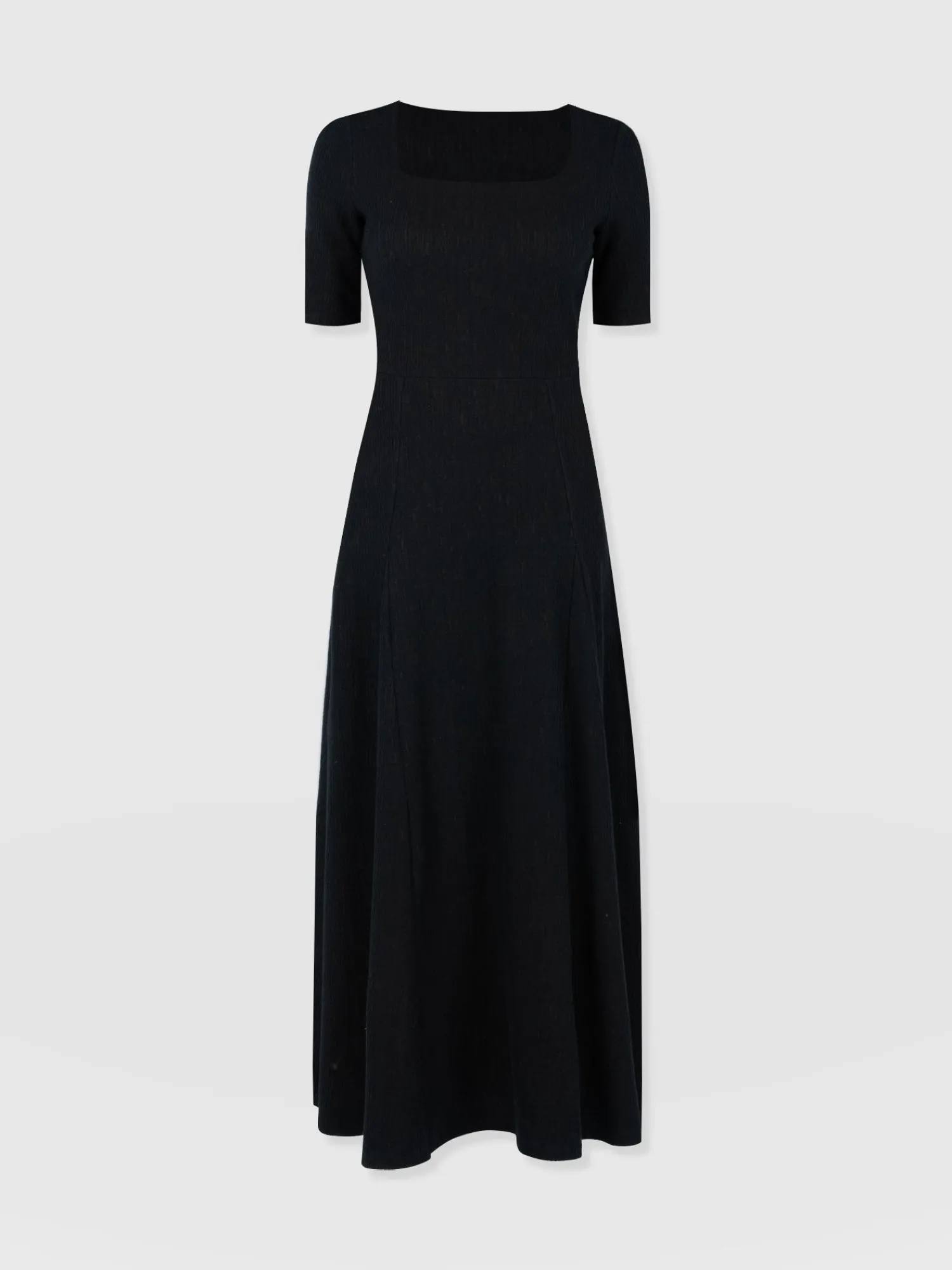 Hot Saint and Sofia Akia Short Sleeve Dress - Black Textured