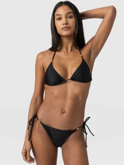 Online Saint and Sofia Alba Tie Side Bikini Bottom - Black