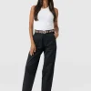 Discount Saint and Sofia Alma Barrel Leg Chino - Black