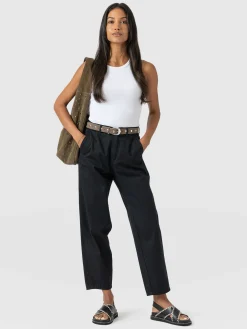 Discount Saint and Sofia Alma Barrel Leg Chino - Black