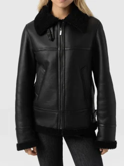New Saint and Sofia Amelia Aviator Jacket - Black
