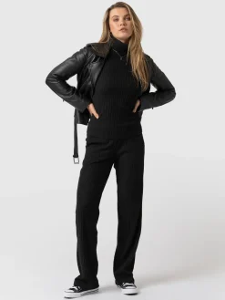Hot Saint and Sofia Apartment Pant Ribbed - Black Rib