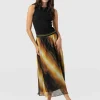 Online Saint and Sofia Aria Pleated Skirt - Yellow Gradient