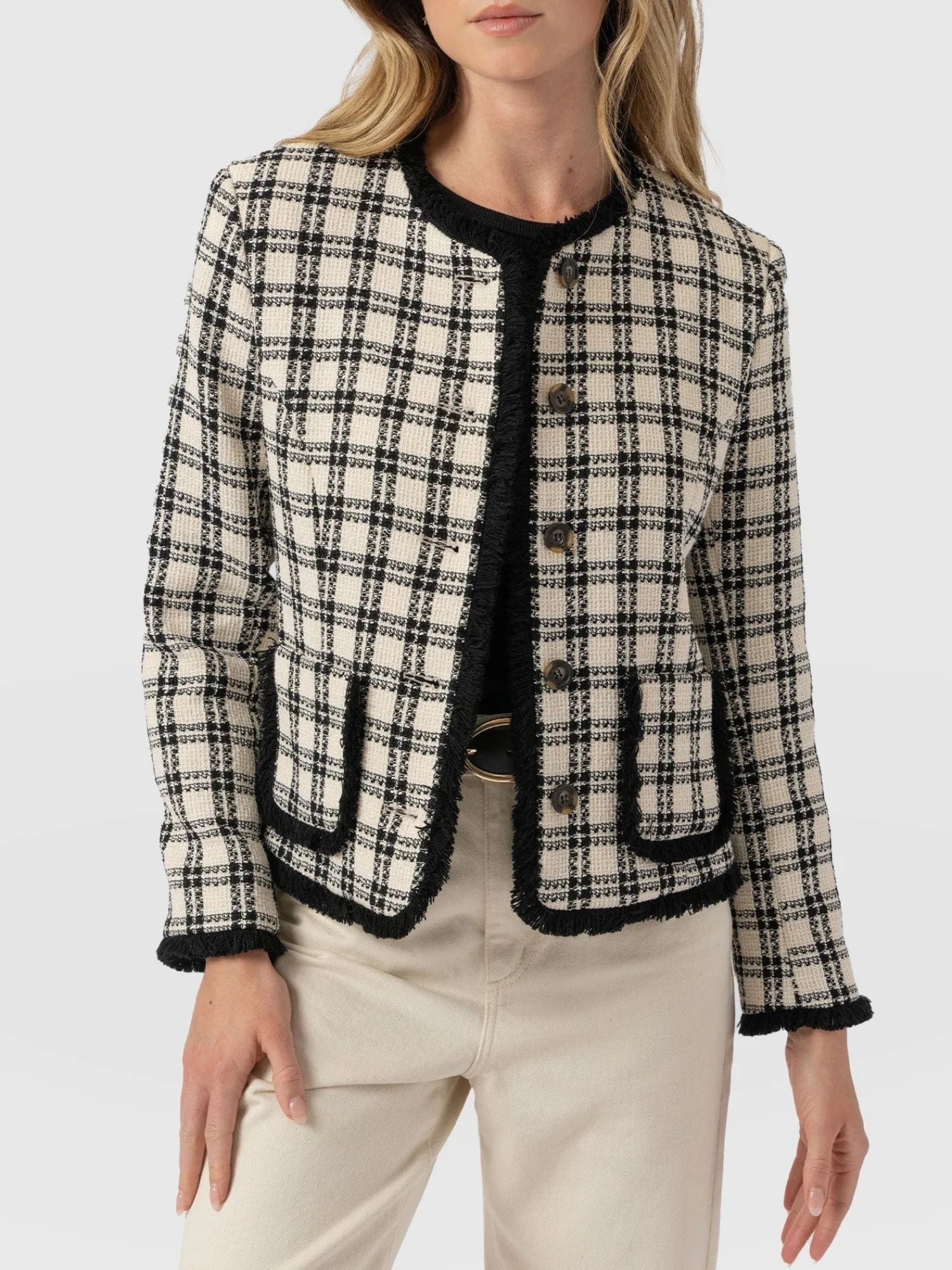 Best Saint and Sofia Ashby Jacket - Black/White Check