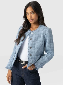 Fashion Saint and Sofia Ashby Jacket - Pale Blue