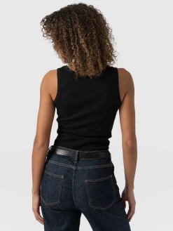 Fashion Saint and Sofia Asher Scoop Neck Vest - Black