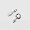 Hot Saint and Sofia Astral Lightning Charm Drop Earrings - Silver