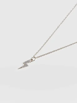 Hot Saint and Sofia Astral Lightning Charm Necklace - Silver