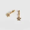 Outlet Saint and Sofia Astral Star Charm Drop Huggie Earrings - Gold