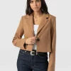 Hot Saint and Sofia Astrid Crop Blazer - Camel