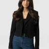 Clearance Saint and Sofia Astrid Cropped Blazer - Black