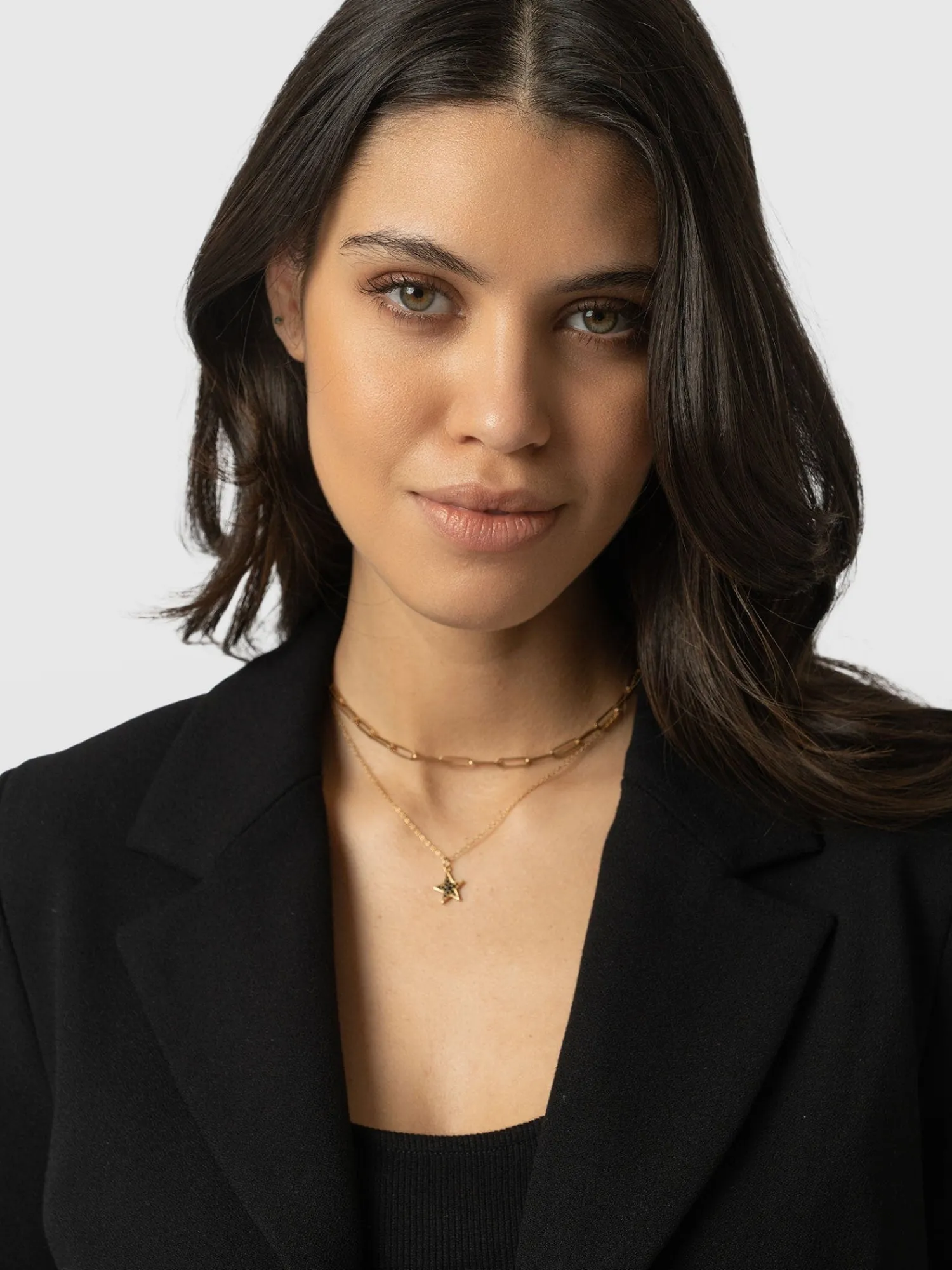 Clearance Saint and Sofia Astrid Cropped Blazer - Black