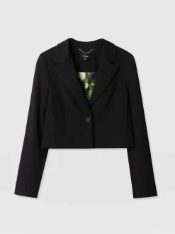 Clearance Saint and Sofia Astrid Cropped Blazer - Black