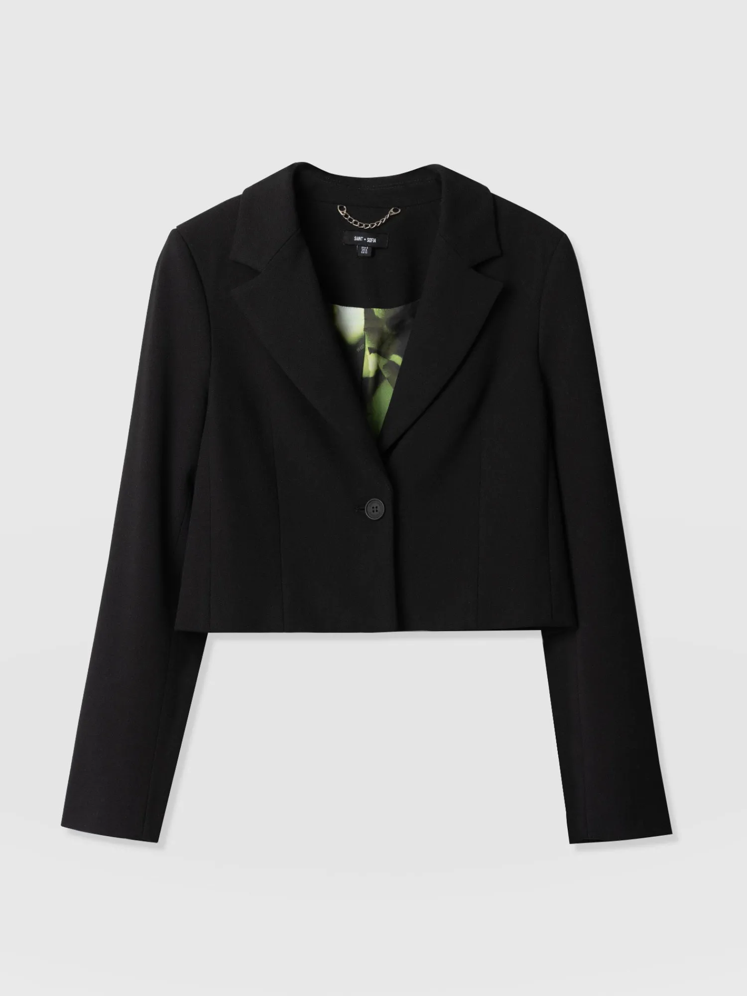 Clearance Saint and Sofia Astrid Cropped Blazer - Black