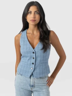 New Saint and Sofia Astrid Waistcoat - Pale Blue
