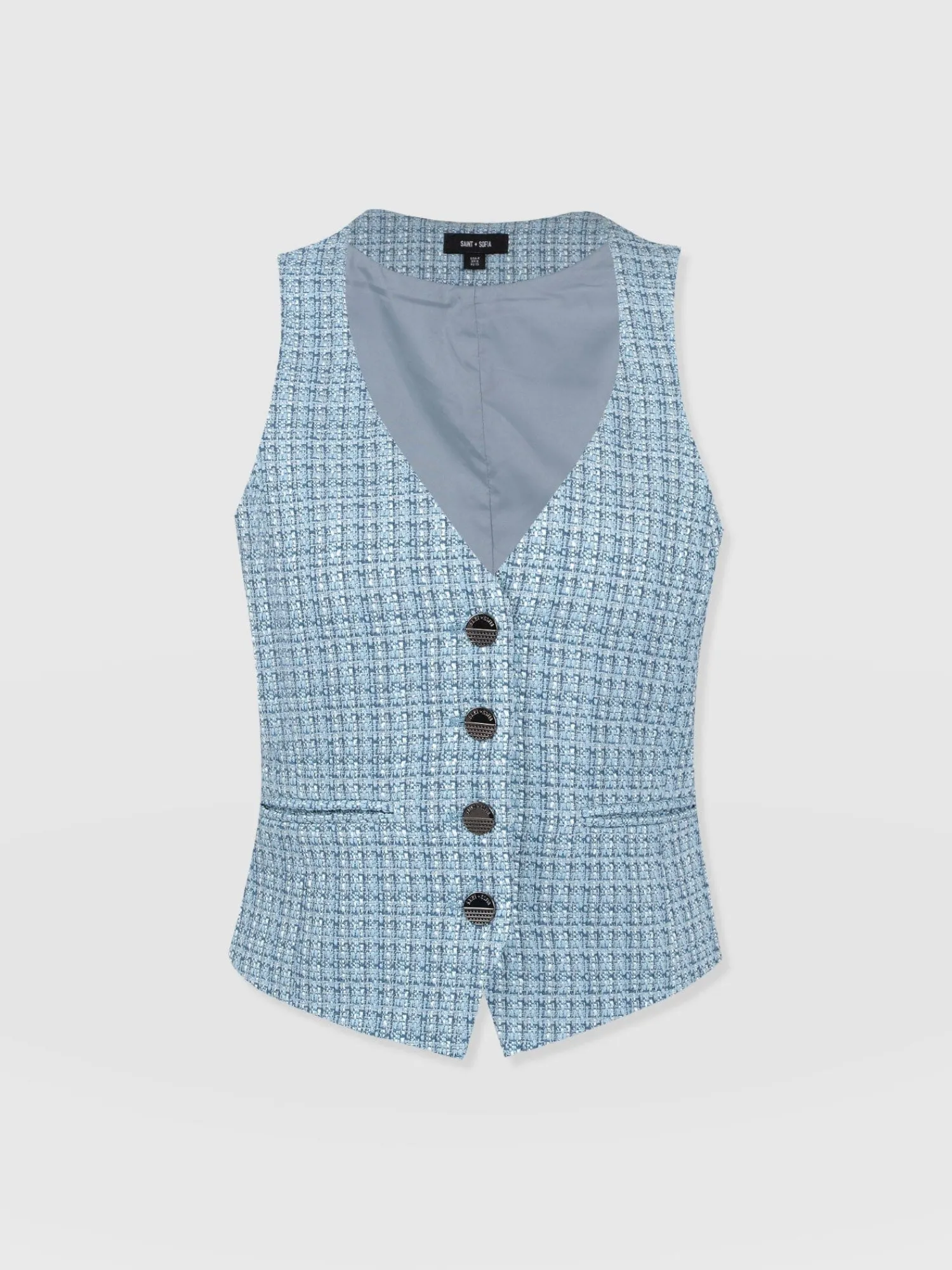 New Saint and Sofia Astrid Waistcoat - Pale Blue