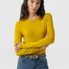 Online Saint and Sofia Austen Crew Neck Long Sleeve Tee - Mustard