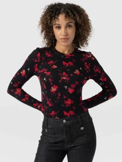 Outlet Saint and Sofia Austen Crew Neck Long Sleeve Tee - Pink Aurora