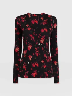 Outlet Saint and Sofia Austen Crew Neck Long Sleeve Tee - Pink Aurora