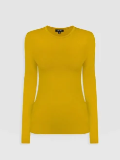 Online Saint and Sofia Austen Crew Neck Long Sleeve Tee - Mustard