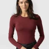 Discount Saint and Sofia Austen Crew Neck Tee - Burgundy