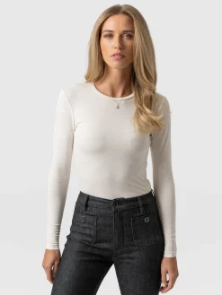 Sale Saint and Sofia Austen Crew Neck Tee - Cream