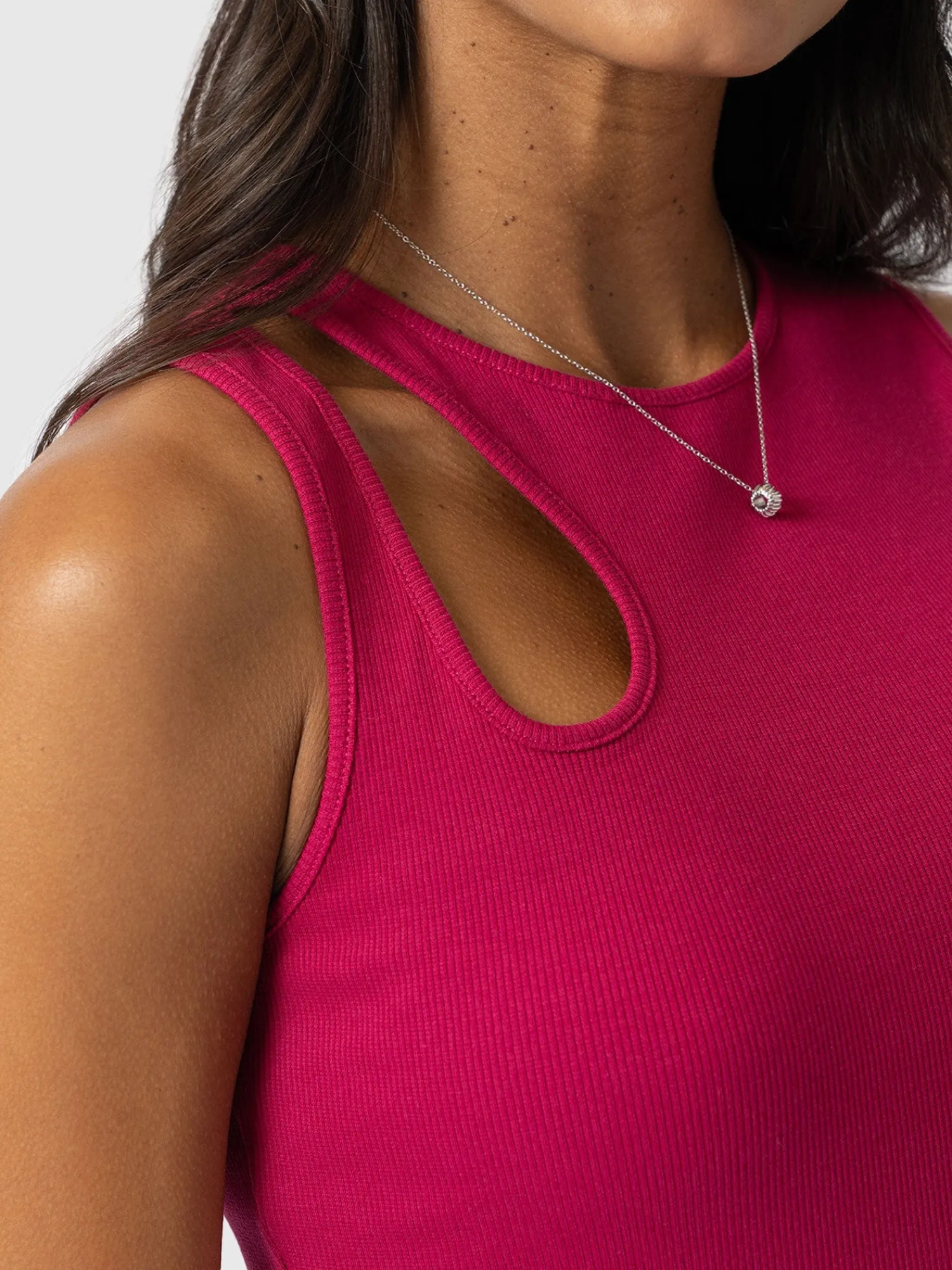 Clearance Saint and Sofia Axel Cut Out Dress - Fuchsia Pink