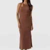 Discount Saint and Sofia Axel Cut Out Dress - Russet Brown
