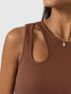 Discount Saint and Sofia Axel Cut Out Dress - Russet Brown