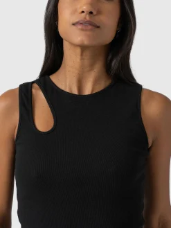 New Saint and Sofia Axel Cut Out Vest - Black