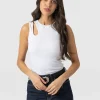 Fashion Saint and Sofia Axel Cut Out Vest - White