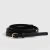 New Saint and Sofia Axel Double Skinny Belt - Black