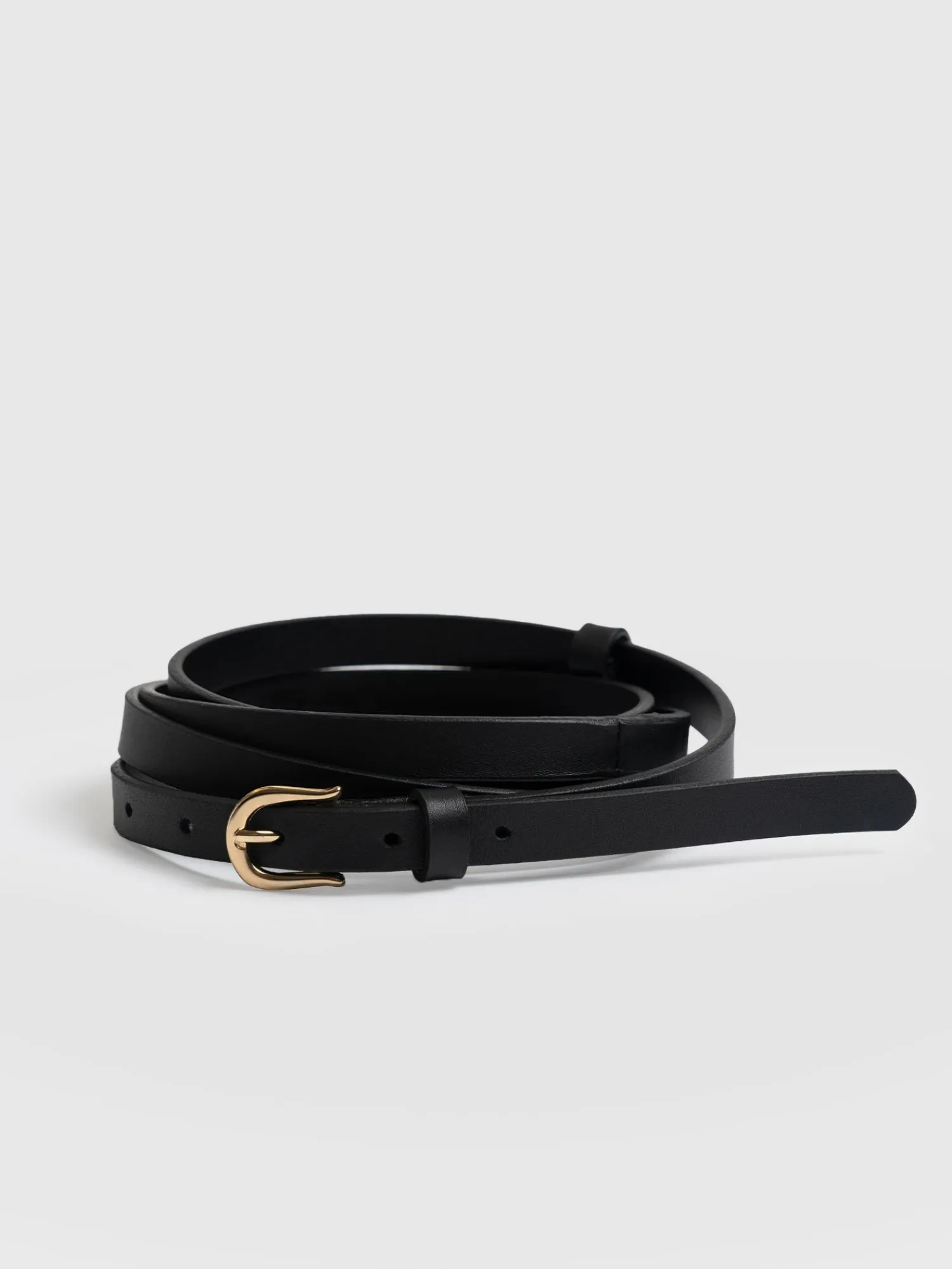 New Saint and Sofia Axel Double Skinny Belt - Black