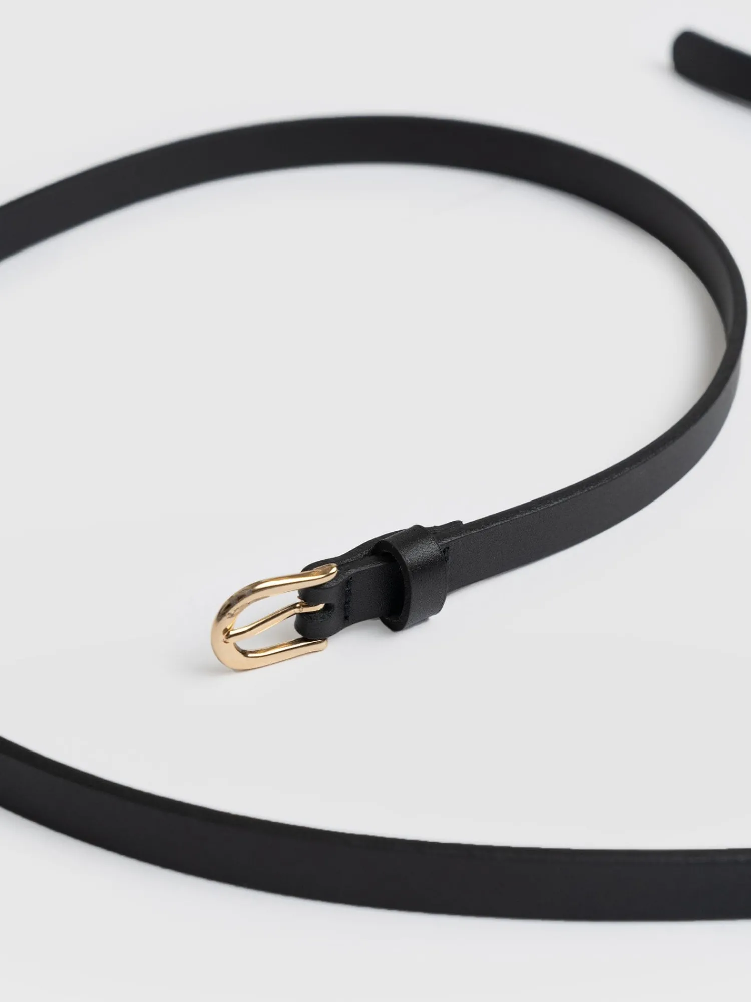 New Saint and Sofia Axel Double Skinny Belt - Black