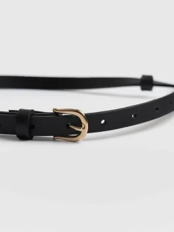 New Saint and Sofia Axel Double Skinny Belt - Black