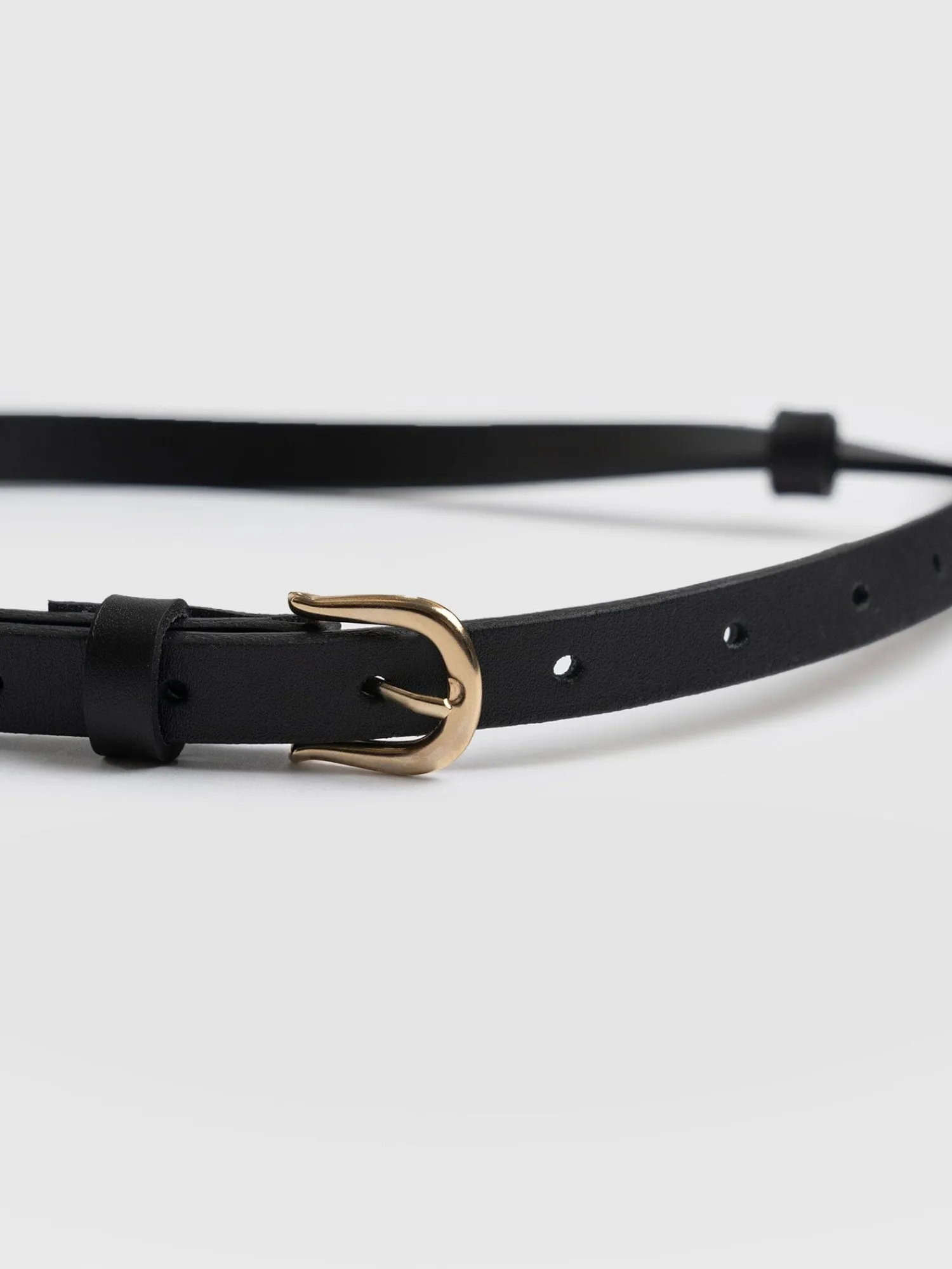 New Saint and Sofia Axel Double Skinny Belt - Black