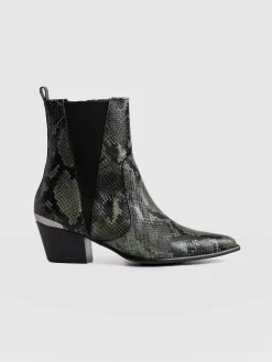 Clearance Saint and Sofia Billie Snake Boot - Green